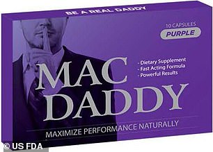 Mac Daddy Purple (im Bild), hergestellt von ABC Sales 1, ist eines der fünf Medikamente, die von der FDA wegen möglicher Kontamination mit Tadalafil zurückgerufen werden